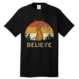 Jackrabbit Desert Mountain Cactus Sunshine Believe Jackalope Tall T-Shirt