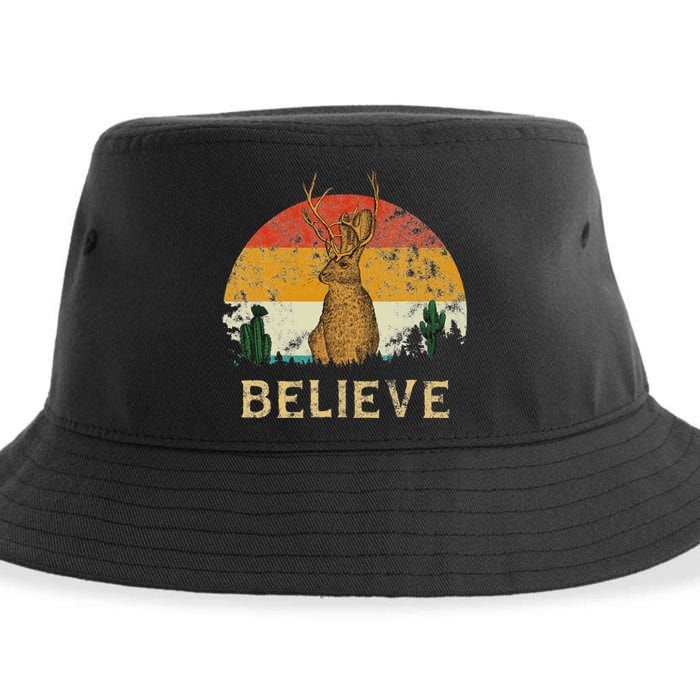 Jackrabbit Desert Mountain Cactus Sunshine Believe Jackalope Sustainable Bucket Hat