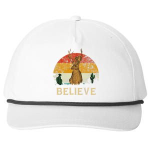 Jackrabbit Desert Mountain Cactus Sunshine Believe Jackalope Snapback Five-Panel Rope Hat