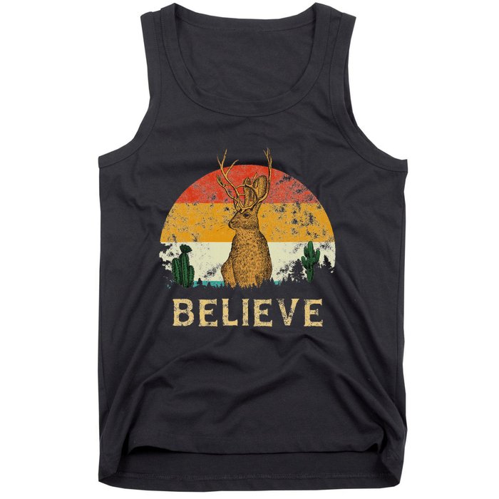 Jackrabbit Desert Mountain Cactus Sunshine Believe Jackalope Tank Top