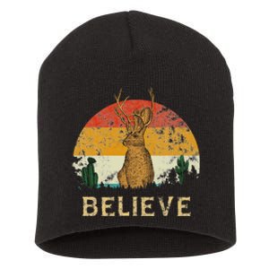 Jackrabbit Desert Mountain Cactus Sunshine Believe Jackalope Short Acrylic Beanie