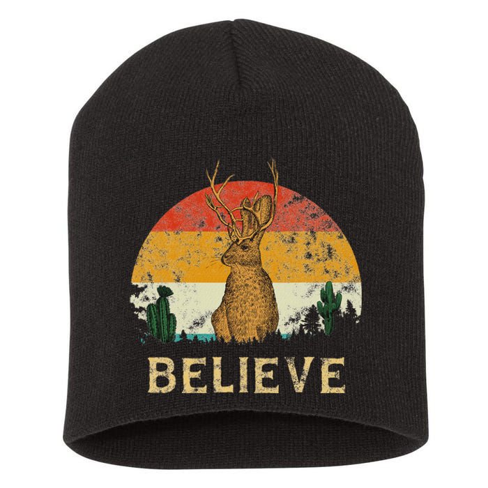 Jackrabbit Desert Mountain Cactus Sunshine Believe Jackalope Short Acrylic Beanie