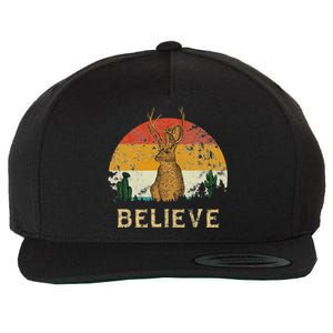 Jackrabbit Desert Mountain Cactus Sunshine Believe Jackalope Wool Snapback Cap