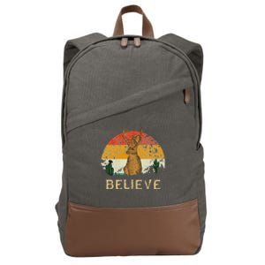 Jackrabbit Desert Mountain Cactus Sunshine Believe Jackalope Cotton Canvas Backpack