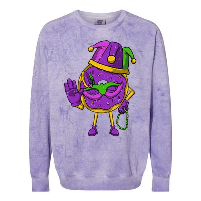 Jester Donut Masquerade Mask Mardi Gras Carnival Parade Meaningful Gift Colorblast Crewneck Sweatshirt