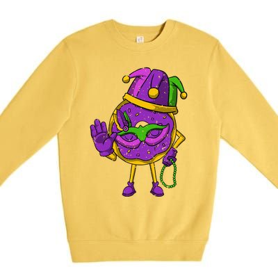 Jester Donut Masquerade Mask Mardi Gras Carnival Parade Meaningful Gift Premium Crewneck Sweatshirt