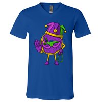 Jester Donut Masquerade Mask Mardi Gras Carnival Parade Meaningful Gift V-Neck T-Shirt