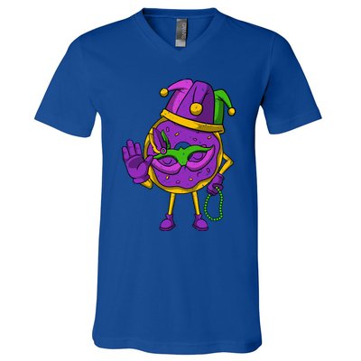 Jester Donut Masquerade Mask Mardi Gras Carnival Parade Meaningful Gift V-Neck T-Shirt