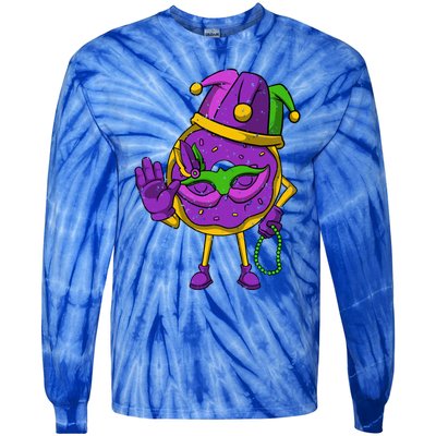 Jester Donut Masquerade Mask Mardi Gras Carnival Parade Meaningful Gift Tie-Dye Long Sleeve Shirt