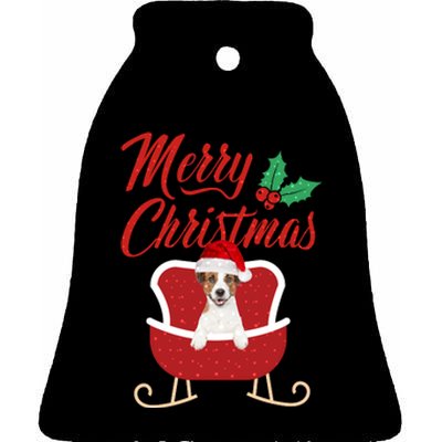 JackRussell Dog Merry Christmas Design For The Holiday Season! Ceramic Bell Ornament