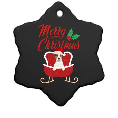 JackRussell Dog Merry Christmas Design For The Holiday Season! Ceramic Star Ornament