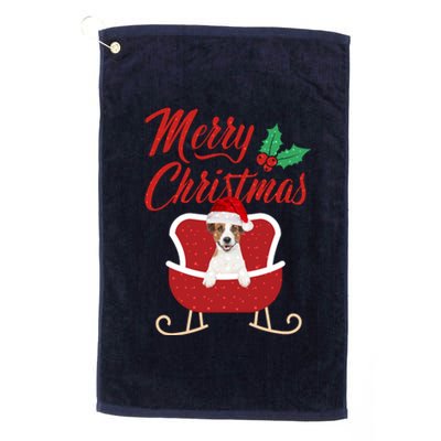 JackRussell Dog Merry Christmas Design For The Holiday Season! Platinum Collection Golf Towel