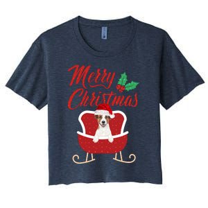 JackRussell Dog Merry Christmas Design For The Holiday Season! Women's Crop Top Tee