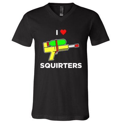 Justin Danger Nunley I Love Squirters V-Neck T-Shirt