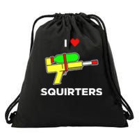 Justin Danger Nunley I Love Squirters Drawstring Bag