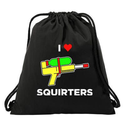 Justin Danger Nunley I Love Squirters Drawstring Bag