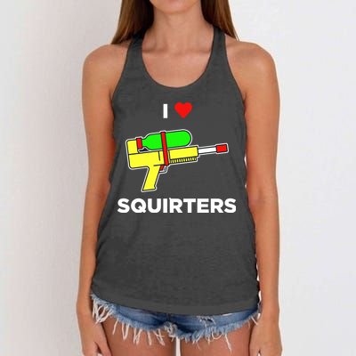 I Love Squirters Women's Knotted Racerback Tank
