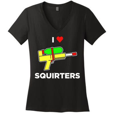 I Love Squirters Women's V-Neck T-Shirt