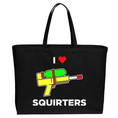 Justin Danger Nunley I Love Squirters Cotton Canvas Jumbo Tote