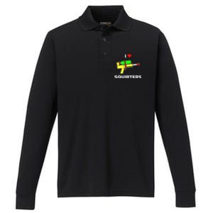 Justin Danger Nunley I Love Squirters Performance Long Sleeve Polo