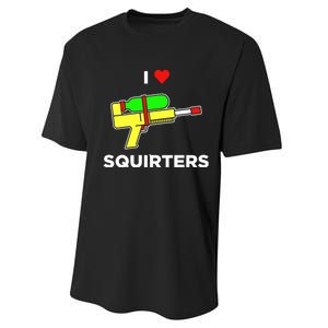 Justin Danger Nunley I Love Squirters Performance Sprint T-Shirt