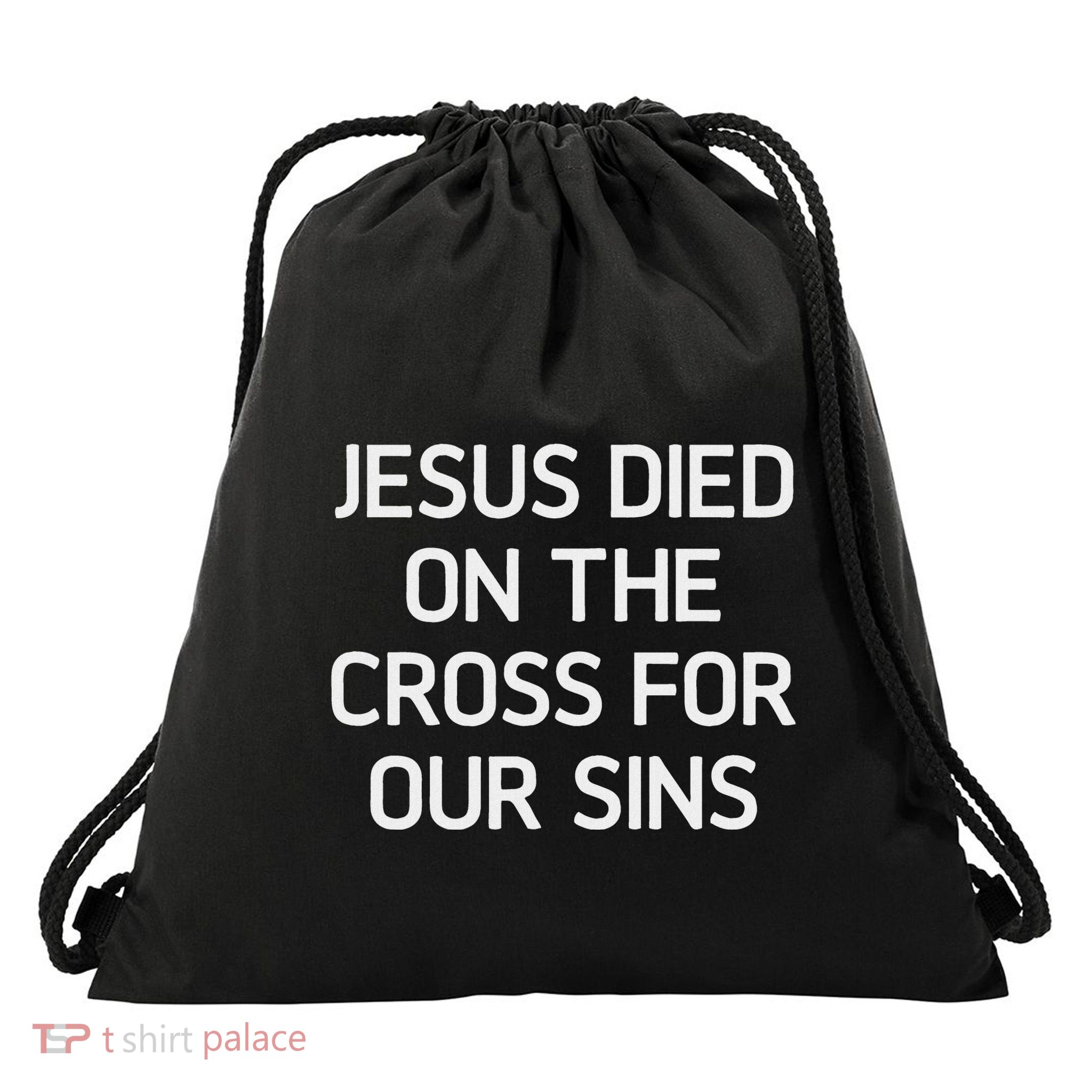 Jesus Died On The Cross For Our Sins Faith Christian Drawstring Bag