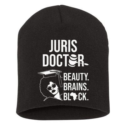 Juris Doctor of Jurisprudence Black Law School Graduation Short Acrylic Beanie