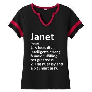 Janet Definition Personalized Name Funny Christmas Gift Ladies Halftime Notch Neck Tee