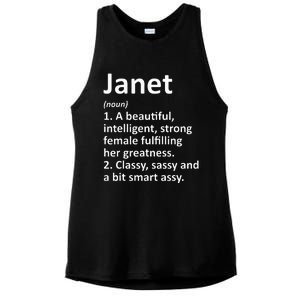 Janet Definition Personalized Name Funny Christmas Gift Ladies PosiCharge Tri-Blend Wicking Tank