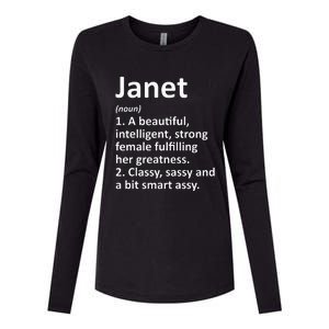 Janet Definition Personalized Name Funny Christmas Gift Womens Cotton Relaxed Long Sleeve T-Shirt