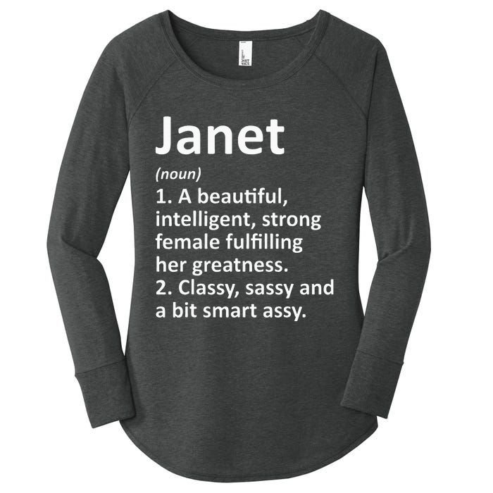 Janet Definition Personalized Name Funny Christmas Gift Women's Perfect Tri Tunic Long Sleeve Shirt