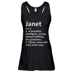 Janet Definition Personalized Name Funny Christmas Gift Ladies Essential Flowy Tank