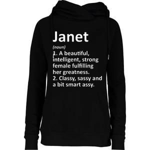 Janet Definition Personalized Name Funny Christmas Gift Womens Funnel Neck Pullover Hood