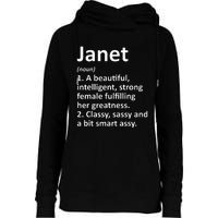 Janet Definition Personalized Name Funny Christmas Gift Womens Funnel Neck Pullover Hood