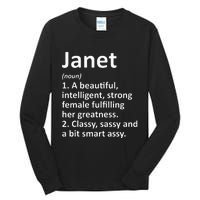 Janet Definition Personalized Name Funny Christmas Gift Tall Long Sleeve T-Shirt