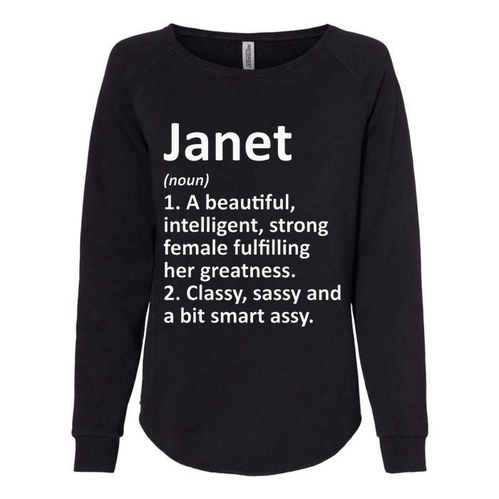 Janet Definition Personalized Name Funny Christmas Gift Womens California Wash Sweatshirt