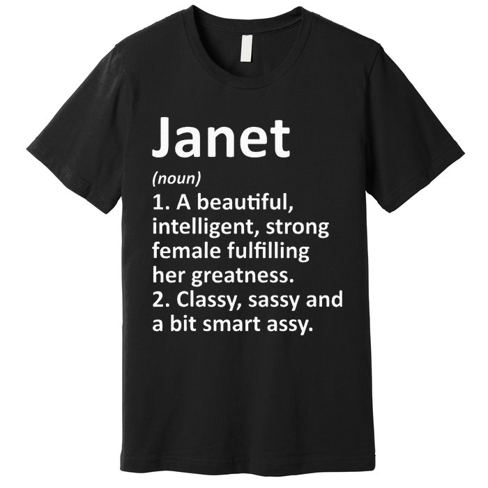 Janet Definition Personalized Name Funny Christmas Gift Premium T-Shirt