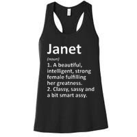 Janet Definition Personalized Name Funny Christmas Gift Women's Racerback Tank