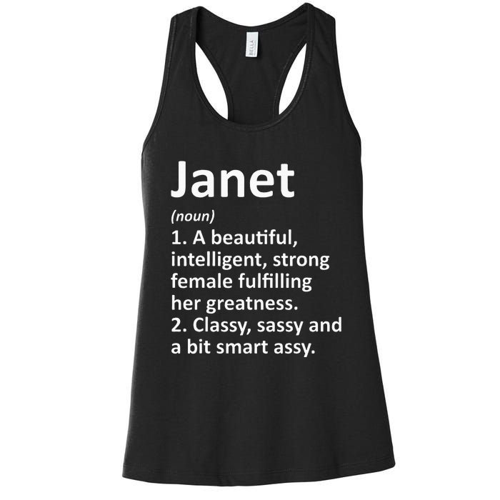 Janet Definition Personalized Name Funny Christmas Gift Women's Racerback Tank