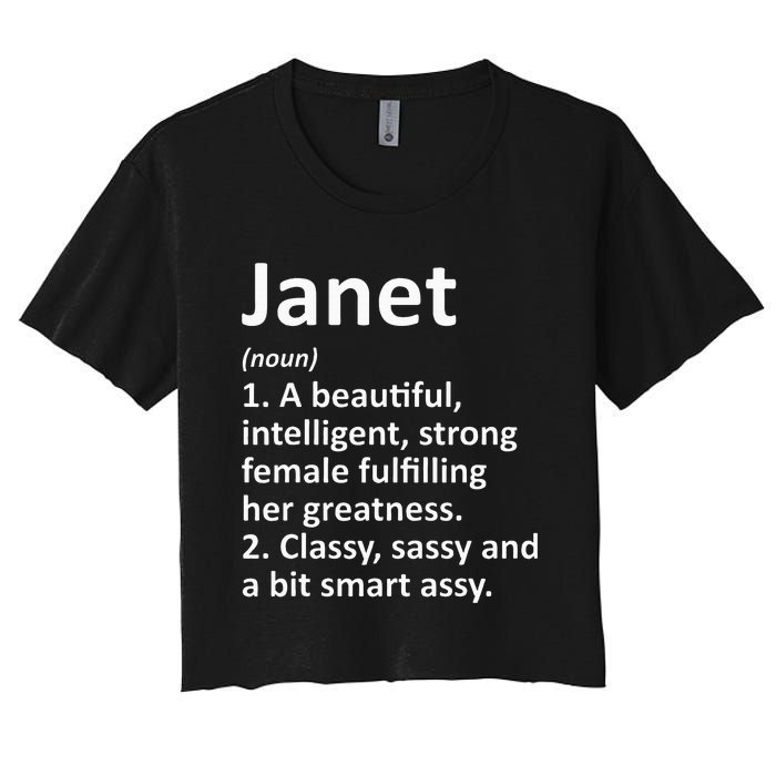 Janet Definition Personalized Name Funny Christmas Gift Women's Crop Top Tee