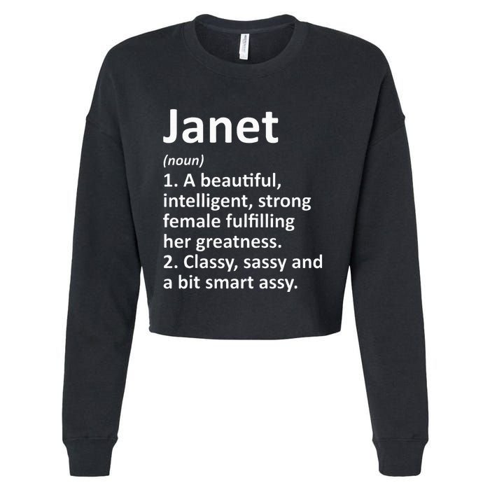 Janet Definition Personalized Name Funny Christmas Gift Cropped Pullover Crew