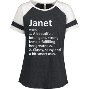 Janet Definition Personalized Name Funny Christmas Gift Enza Ladies Jersey Colorblock Tee