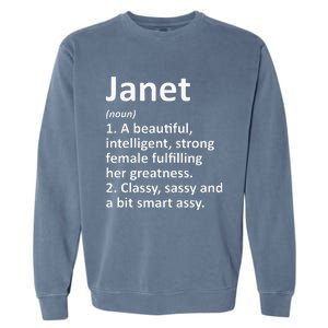 Janet Definition Personalized Name Funny Christmas Gift Garment-Dyed Sweatshirt