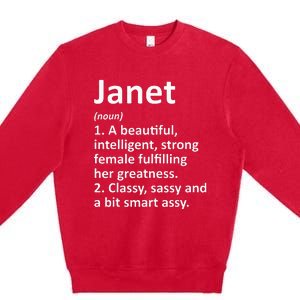 Janet Definition Personalized Name Funny Christmas Gift Premium Crewneck Sweatshirt