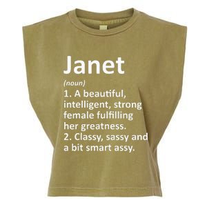 Janet Definition Personalized Name Funny Christmas Gift Garment-Dyed Women's Muscle Tee