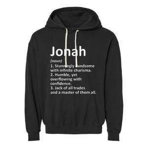 Jonah Definition Personalized Name Funny Birthday Gift Idea Garment-Dyed Fleece Hoodie