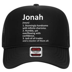 Jonah Definition Personalized Name Funny Birthday Gift Idea High Crown Mesh Back Trucker Hat