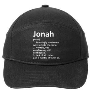 Jonah Definition Personalized Name Funny Birthday Gift Idea 7-Panel Snapback Hat