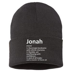 Jonah Definition Personalized Name Funny Birthday Gift Idea Sustainable Knit Beanie