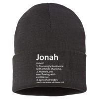 Jonah Definition Personalized Name Funny Birthday Gift Idea Sustainable Knit Beanie